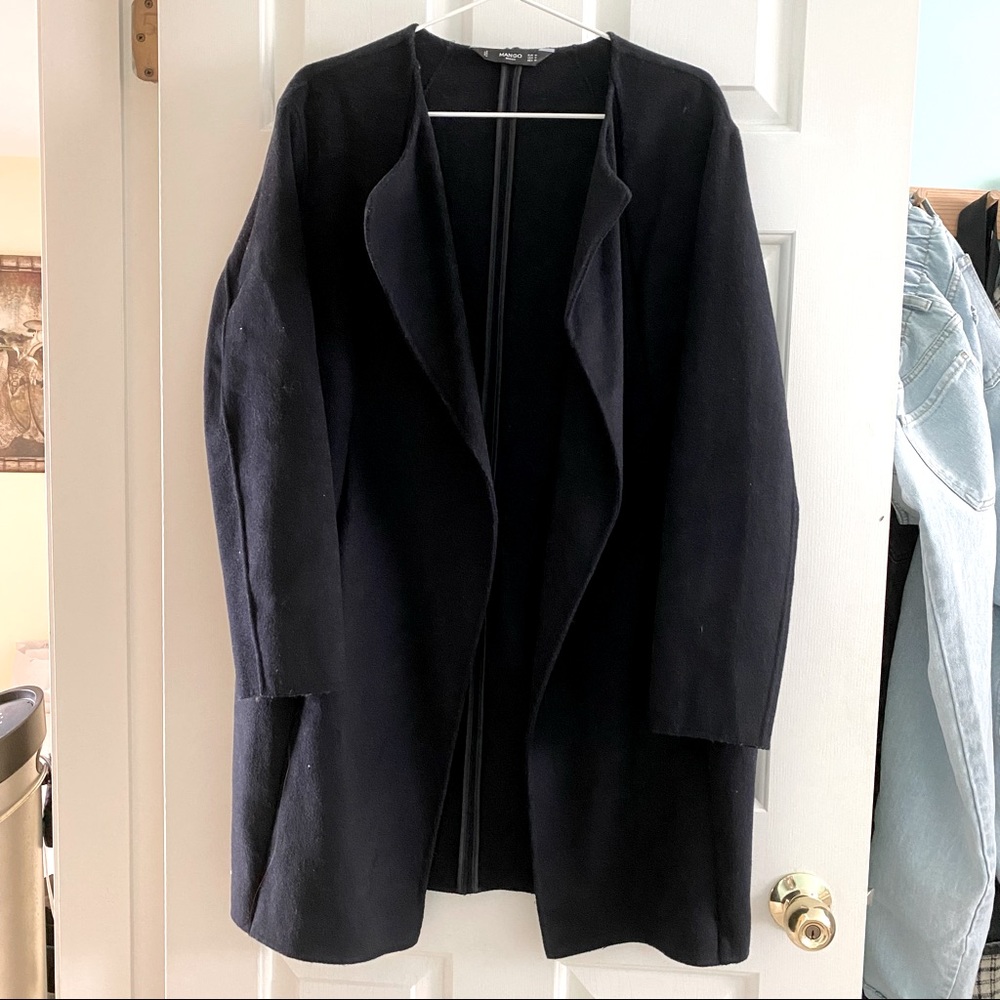 Mango Black Wool Blend Coat (Size S)